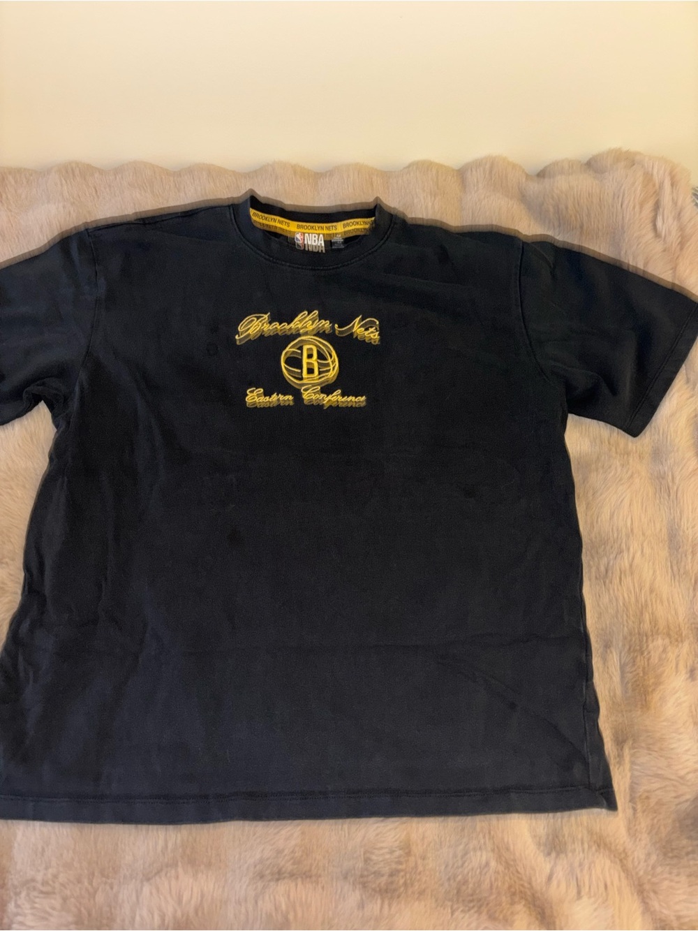 NBA Brooklyn Nets Black T‑Shirt Embroidered
